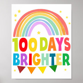 Póster 100 Días Más Brillantes Feliz 100 Días De Maestría