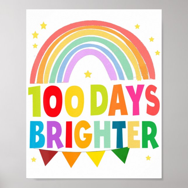 Póster 100 Días Más Brillantes Feliz 100 Días De Maestría (Frente)