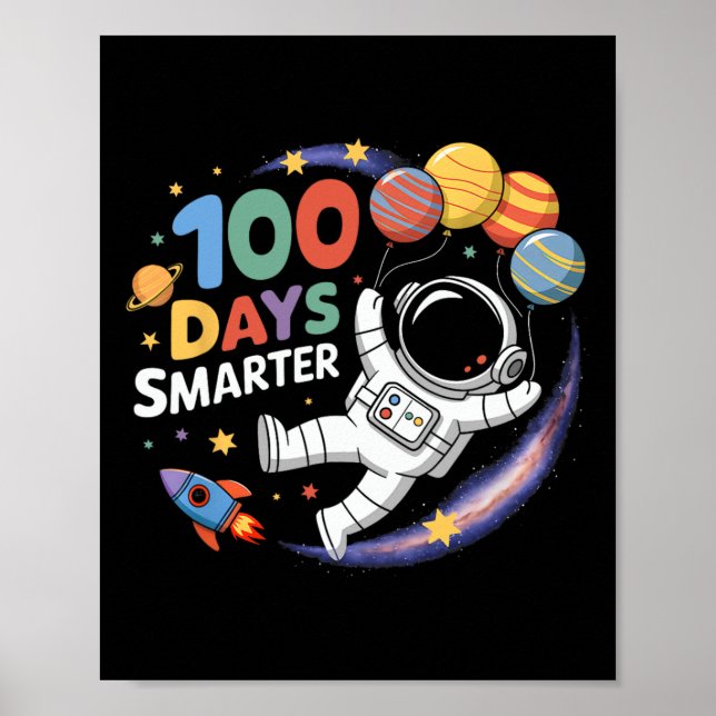 Póster 100 días más inteligente 100 días de escuela de As (Frente)
