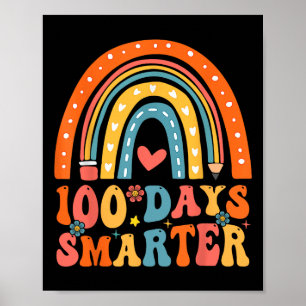 Póster 100 días más inteligente arcoiris 100 días de escu