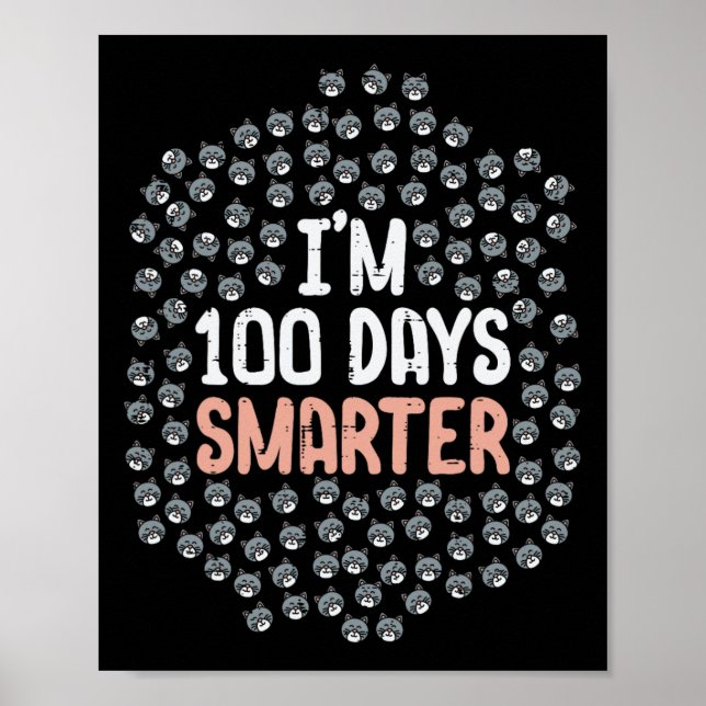 Póster 100 días más inteligentes: 100 días de escuela gat (Frente)