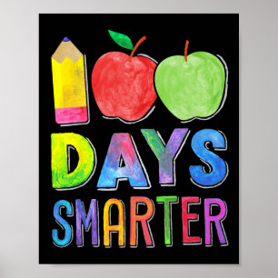 Póster 100 días más inteligentes 100 días de maestras esc