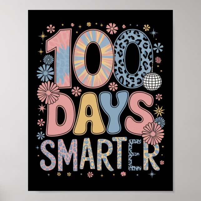 Póster 100 días más inteligentes, 100 días felices para l (Frente)