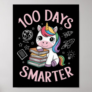 Póster 100 días más inteligentes, 100 días feliz día de c