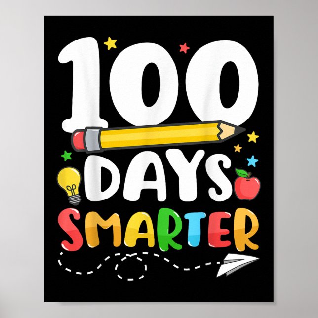 Póster 100 días más inteligentes, 100 días feliz día del  (Frente)
