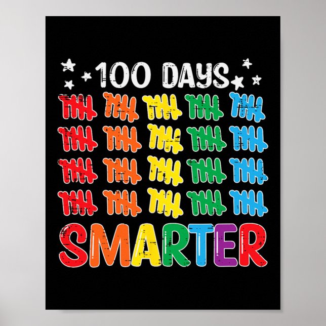 Póster 100 días más inteligentes 100 días para los niños  (Frente)