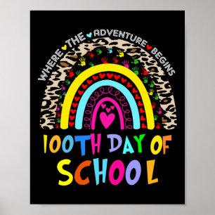 Póster 100 Días Más Inteligentes Arcoiris 1 Día Del Maest