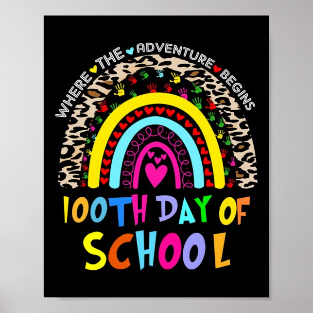 Póster 100 Días Más Inteligentes Arcoiris 1 Día Del Maest (Frente)