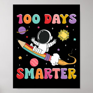 Póster 100 días más inteligentes Astronautas Niños niños 