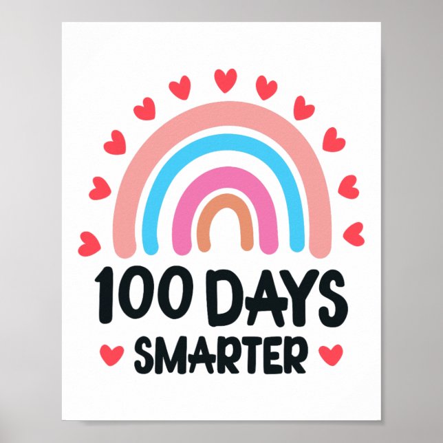 Póster 100 días más inteligentes Chicas de 100 días escol (Frente)