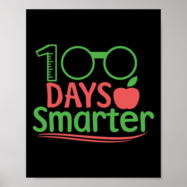 Póster 100 días más inteligentes en el día escolar (Frente)