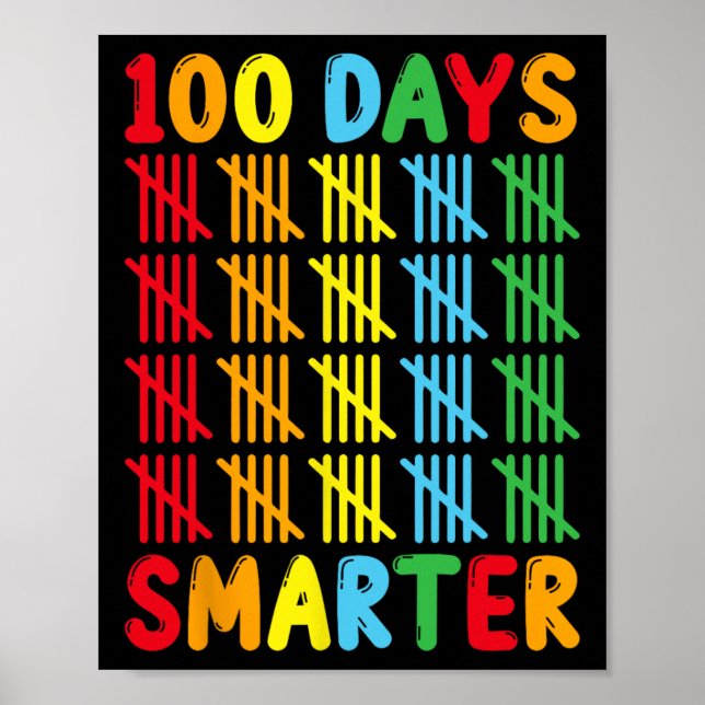 Póster 100 días más inteligentes para profesores y estudi (Frente)