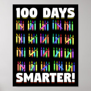 Póster 100 Días Más Inteligentes Regalo Estudiantil Crayo