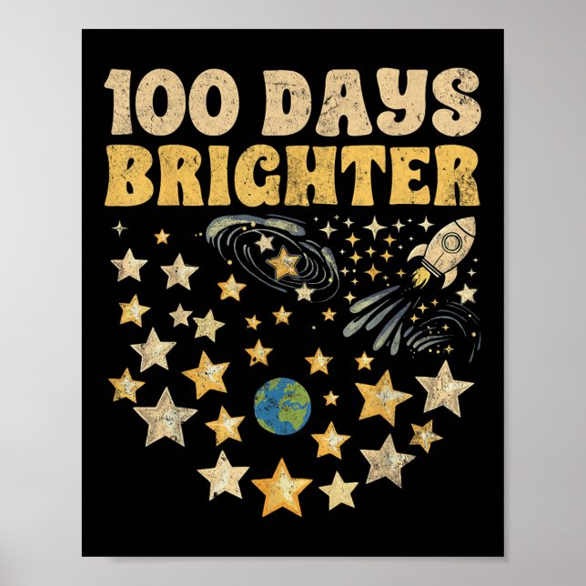 Póster 100 días niños más brillantes 100 días de estrella (Frente)