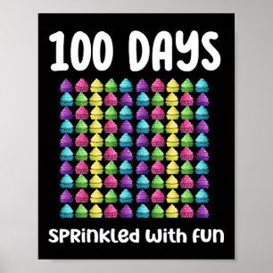 Póster 100 Días Rodeados De Divertidas Celebraciones De P