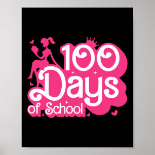Póster 100 días rosados de Chica escolar 100 días de prof