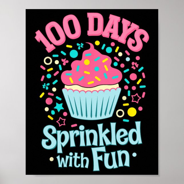 Póster 100 días salpicados con camiseta divertida de past (Frente)