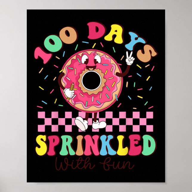 Póster 100 días salpicados con divertida escuela (Frente)