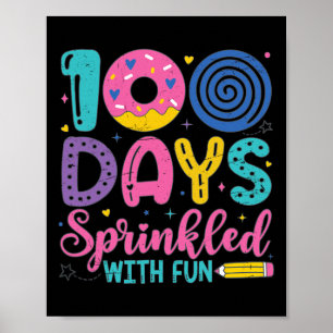 Póster 100 días salpicados con divertidos y divertidos 10