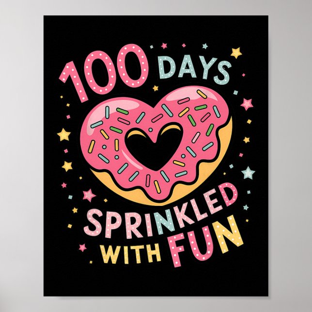 Póster 100 días salpicados de divertidos profesores de co (Frente)
