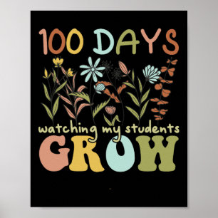 Póster 100 Días Viendo A Mis Estudiantes Crecer 100 Días 