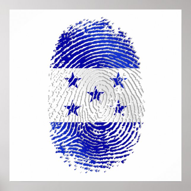 Póster 100% Honduran flag of Honduras DNA fingerprint (Frente)