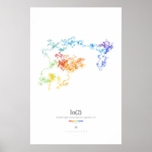 Póster 100 k de dígitos del Logaritmo Natural de 2 (luz)
