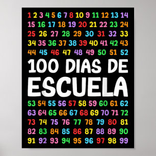 Póster 100 Maestra Española Dias De Escuela