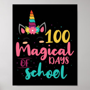 Póster 100 mágicos días de escuela, profesor de regalo de
