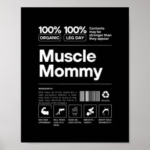 Póster 100% Muscle Mommy - Gimnasio de culturismo en form