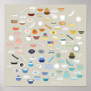 Póster 100 pedazos de Pyrex - beige