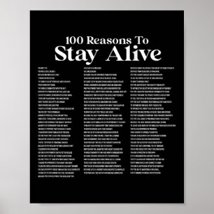 Póster 100 razones para seguir vivo Prevención del suicid