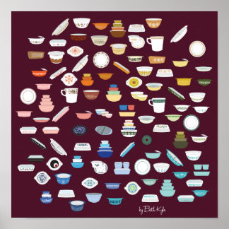 Póster 100 trozos de Pyrex - Marrón