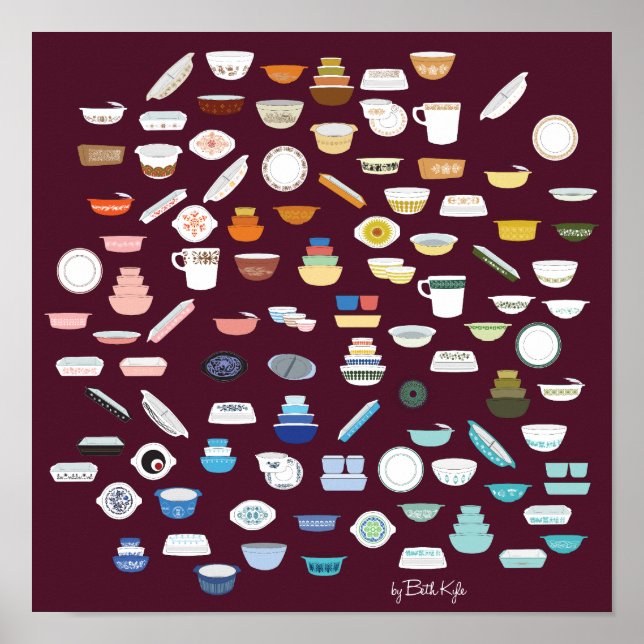 Póster 100 trozos de Pyrex - Marrón (Frente)