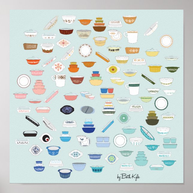 Póster 100 trozos de Pyrex - Moneda (Frente)