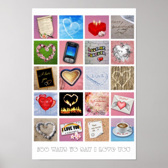 Póster 100 Ways to say I love you (Frente)