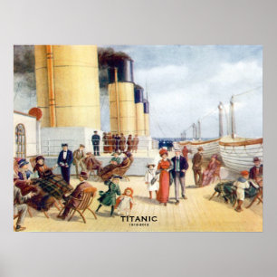 Póster 100a imagen titánica de la cubierta de barco del