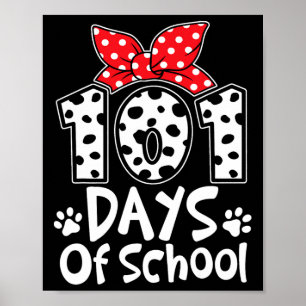 Póster 101 Días De Escuela Perro Lindo Feliz 100º Día Est