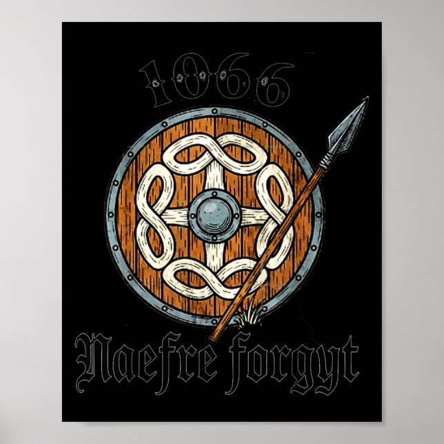 Póster 1066 Naefre Forgyt Never Forget Viking England His (Frente)