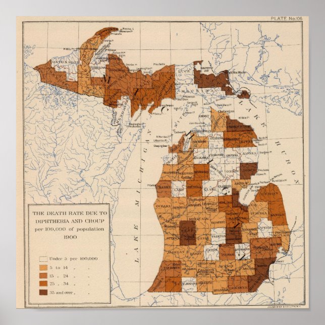 Póster 106 Difteria, grupo Michigan (Frente)