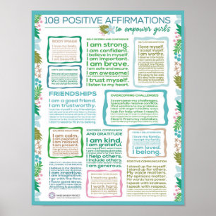 Póster 108 afirmaciones positivas para empoderar al Poste