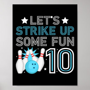 Póster 10.ª fiesta de cumpleaños Bowling Boy 10 años