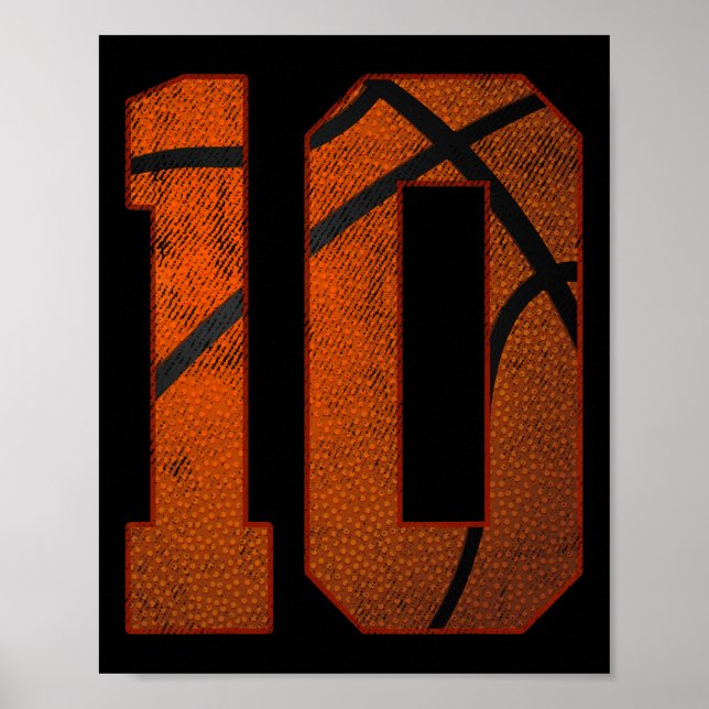 Póster 10.ª fiesta de cumpleaños Diez Bda de Baloncesto d (Frente)