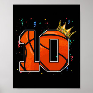 Póster 10.º cumpleaños Bysketbyll Gran número 10 años Bo