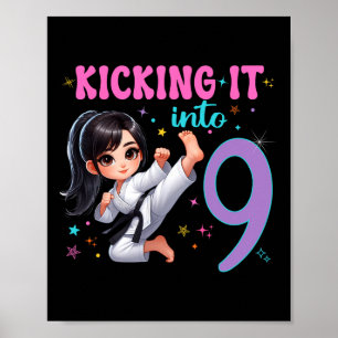 Póster 10.º cumpleaños Chica-Fiesta de Artes Marciales Ka