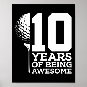 Póster 10 Años De Impresionante Golf 10 Cumpleaños 1