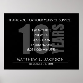 Póster 10 años de jubilación o regalo de agradecimiento a