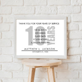 Póster 10 años de jubilación o regalo de agradecimiento a