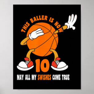 Póster 10 años feliz décimo cumpleaños Bysketbyll décimo 