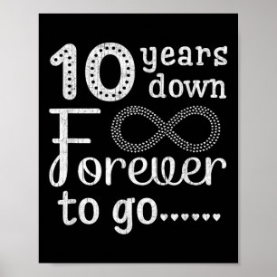 Póster 10 años para siempre para llegar a la décima Boda 